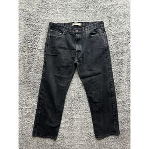 Levi's Jeans Mens Black Denim 505‎ Straight Leg 40x30 (38x29)